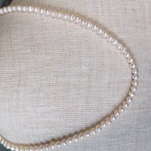 Macy's Genuine pearl sterling necklace. New 6-7 mm Lusterous white, 18" box